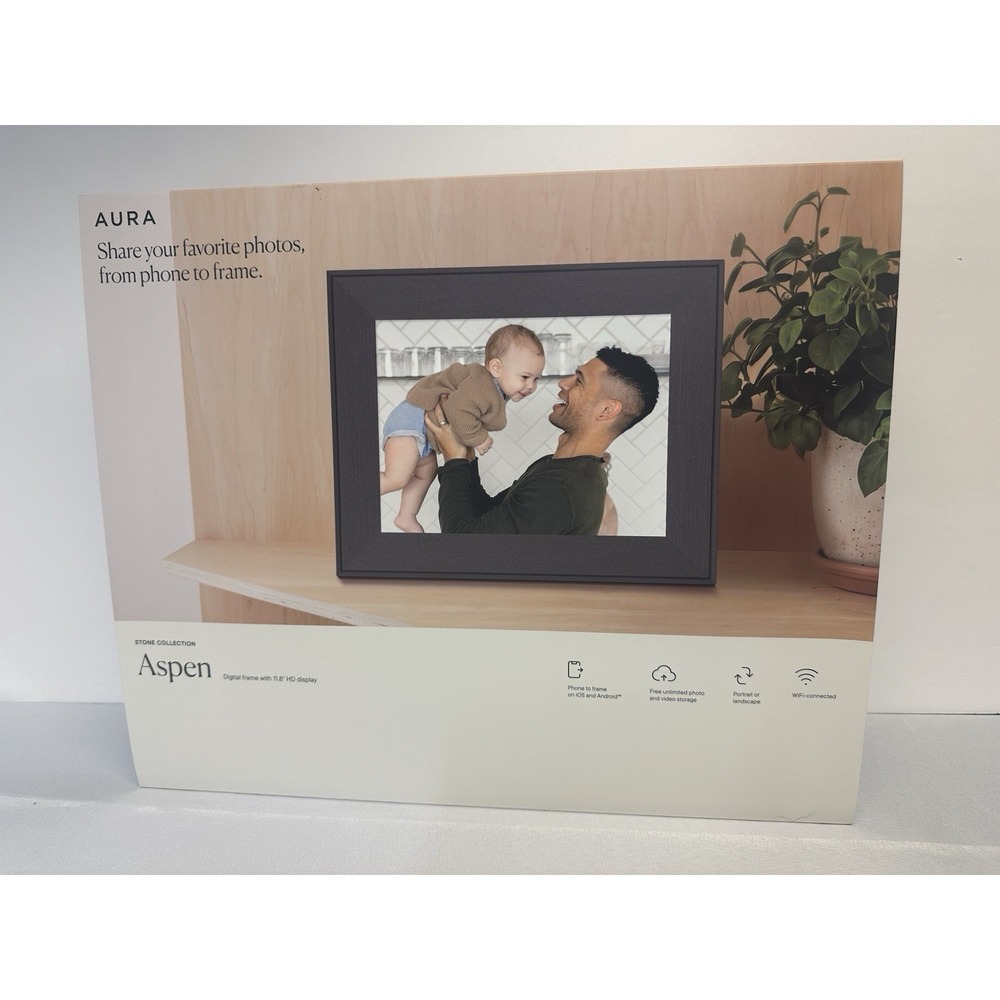 New Aspen Aura Digital frame Picture Frame AF210-MBLK